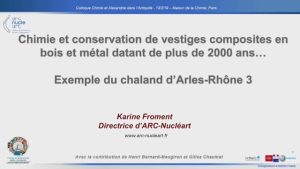 Chimie et conservation de vestiges composites en bois et métal datant de plus de 2000 ans… Exemple du chaland d’Arles-Rhône 3